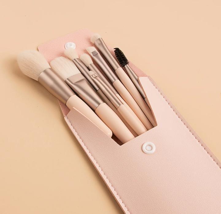 Cute Brushes With Leather Pouch