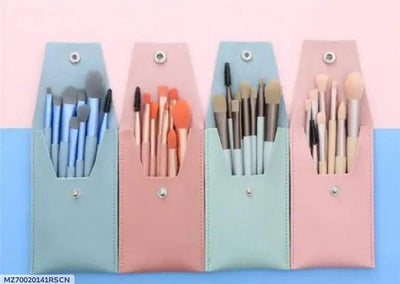 Cute Brushes With Leather Pouch